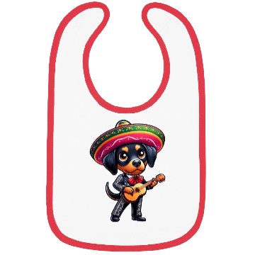 Discover Doberman as Mariachi Guitarist Cinco de Mayo Bibs