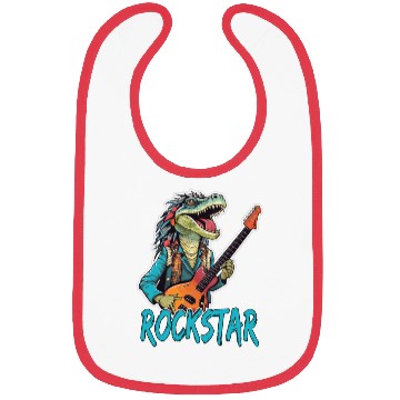 Discover Rockstar Reptile Musician with Electric Guitar Bibs