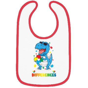 Discover Embrace Differences T Rex Dinosaur Autism Awarenes Bibs