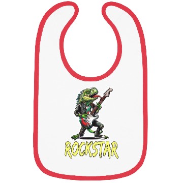 Discover Rockstar Reptile Musician with Electric Guitar Bibs