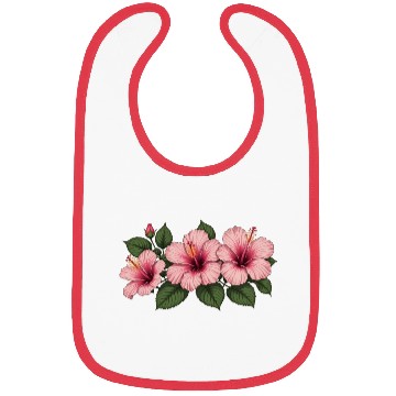Discover Tropical pink hibiscus flowers Bibs