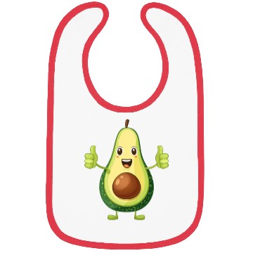 Discover Happy Avocado Thumbs Up Fun Expression Bibs