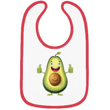 Discover Happy Avocado With Thumbs Up Bibs
