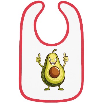 Discover Smiling Avocado Thumbs Up Fun Design Bibs
