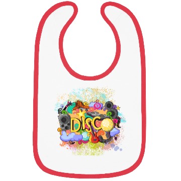 Discover Vector Disco Theme Guitar Piano Song Drum Speaker Bibs