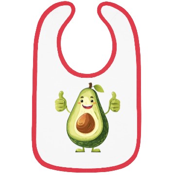 Discover Happy Avocado Thumbs Up Fun Expression Bibs