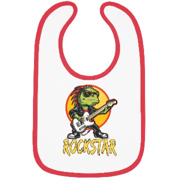 Discover Rockstar Reptile Musician with Electric Guitar Bibs
