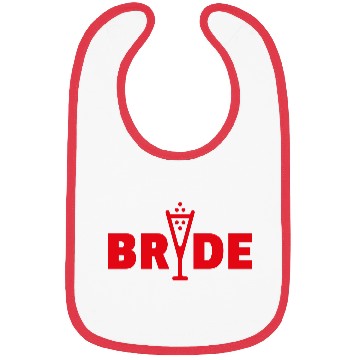 Discover Bride Bubbly (Hen Night Bachelorette Party / Red) Bibs