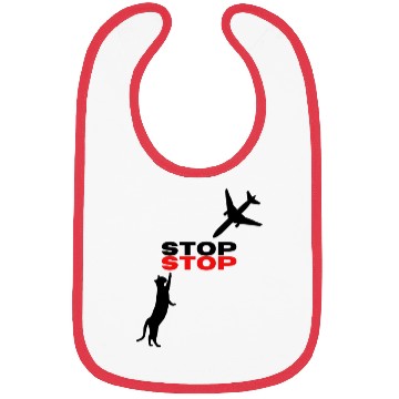 Discover Funny Hilarious Cat Kitty Stop Airplane In Mid Air Bibs