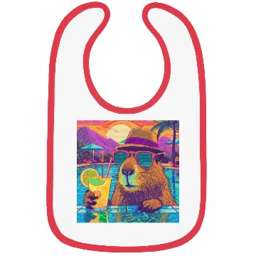 Discover Capybara on vacation sipping on Lemonade Bibs