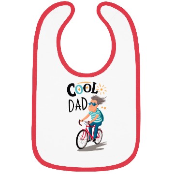 Discover Cool Dad riding red bicycle - Father's Day Bibs