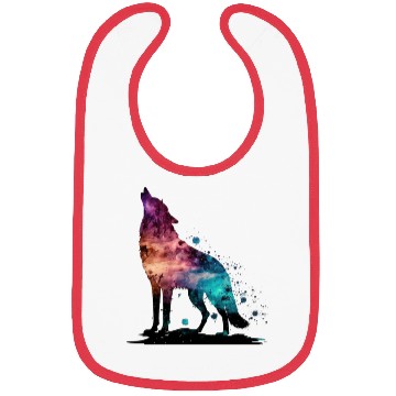 Discover Wolf Print, Cosmic Wolves, Animal Print, Cosmos Bibs