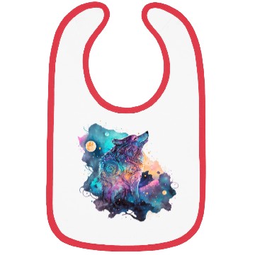 Discover Wolf Print, Cosmic Wolves, Animal Print, Cosmos Bibs