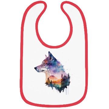 Discover Wolf Print, Cosmic Wolves, Animal Print, Cosmos Bibs