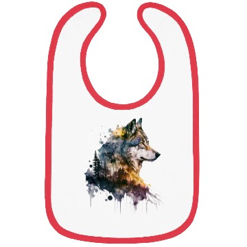 Discover Wolf Print, Cosmic Wolves, Animal Print, Cosmos Bibs
