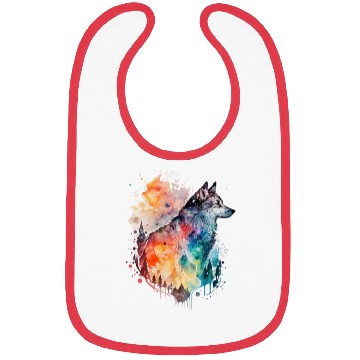 Discover Wolf Print, Cosmic Wolves, Animal Print, Cosmos Bibs