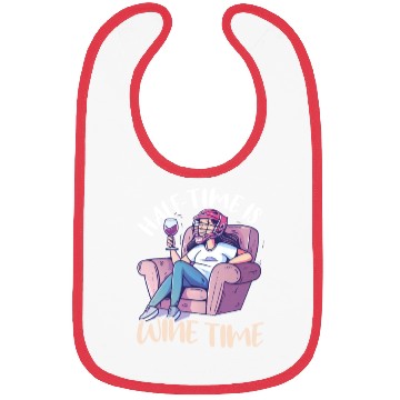 Discover Lacrosse Mom Half-Time is Wine Time Bibs