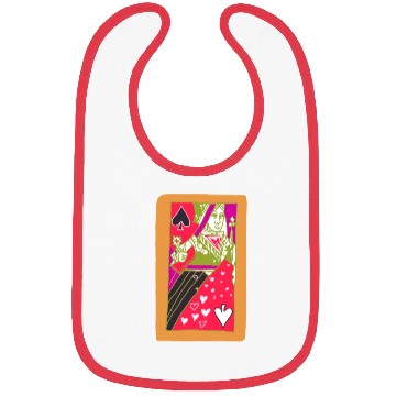 Discover Orange Queen Of Spades Playing Card Bibs