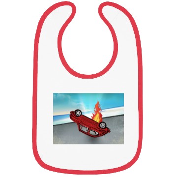 Discover Car overturned and smashed on fire on the road Bibs