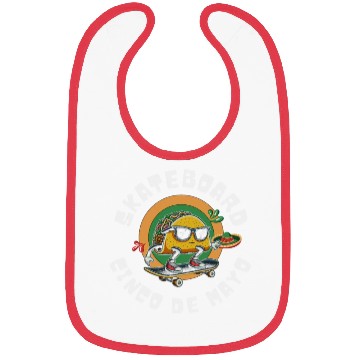 Discover funny skateboard Cinco de mayo Bibs