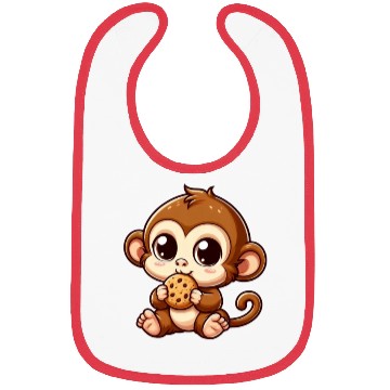 Discover Monkey Chimpanzee Snacking Cookies Bibs