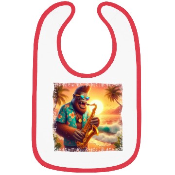 Discover Bigfoot Saxophone Vacation Sunset Bibs
