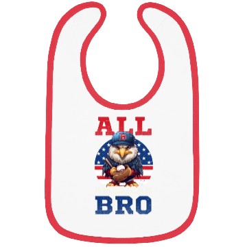 Discover 4th Of July Baseball All American Bro Eagle Bibs