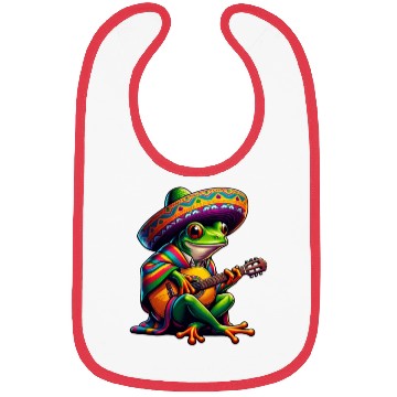 Discover Cinco de Mayo Frog Mariachi Guitar Bibs