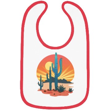 Discover Sunset Cactus Silhouette Adventure Await Bibs
