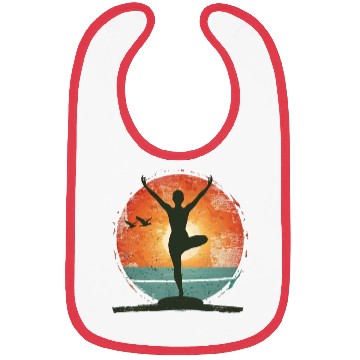 Discover Sunset Yoga Silhouette Peaceful Scene Bibs