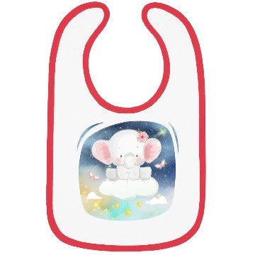 Discover Baby Elephant Ride Up To Sky Using Cloud Excited Bibs