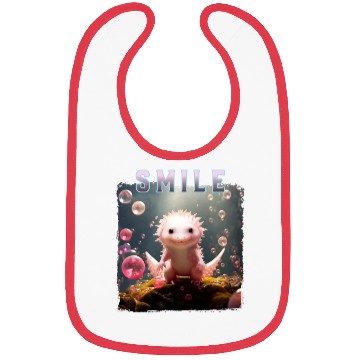 Discover Whimsical Axolotl with Bubbles Bibs