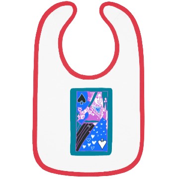 Discover Teal Queen Of Spades Modern Art Playing Card Bibs