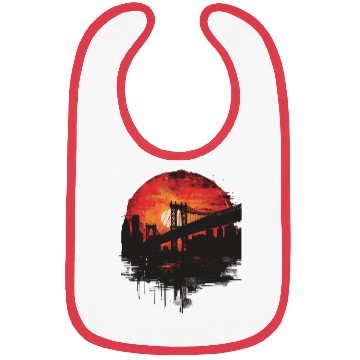 Discover Sunset Bridge Silhouette Reflection Bibs