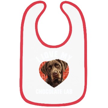 Discover Brown Labrador I LOVE MY CHOCOLATE LAB Owners Bibs