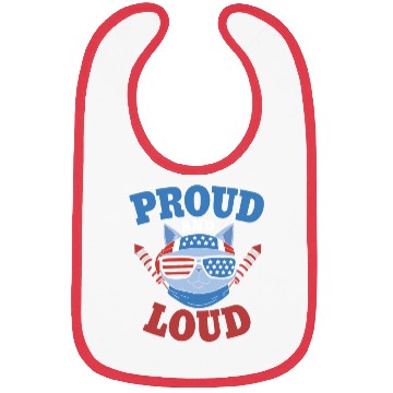 Discover Proud and Loud 4th of July Cat Bibs