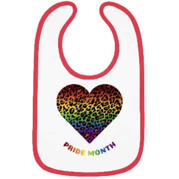Discover LGBTQ+Pride Month Rainbow Heart Leopard pattern Bibs