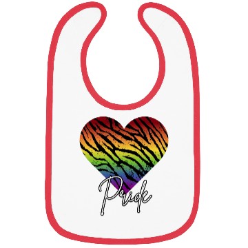 Discover LGBTQ+Pride Rainbow heart-pattern tiger leather Bibs