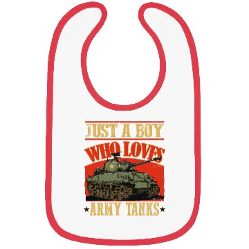 Discover Just a Boy Who Loves Army Tanks a World War 2 Bibs