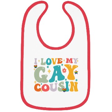 Discover I Love My Gay Cousin Family LGBTQ Pride Groovy Bibs