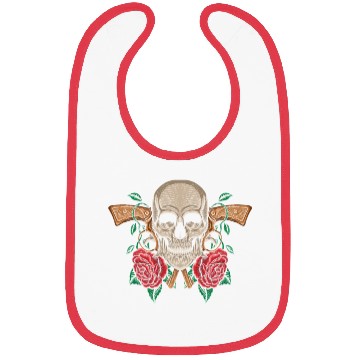 Discover Skeleton Roses Guitar Guns Skull Roses Bibs