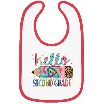 Discover Back To School Hello second 2nd Grade Leopard Bibs