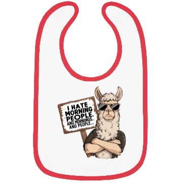 Discover I Hate Morning People for a Morning grumpy Llama Bibs