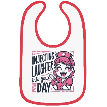 Discover Vintage Nurse Injecting Laughter Bibs