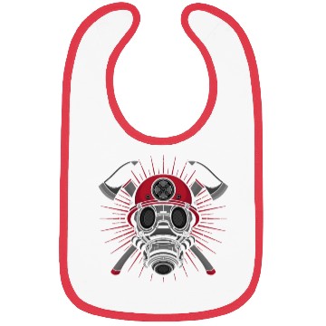 Discover Firefighter in burning fire - Fire fighter head Bibs