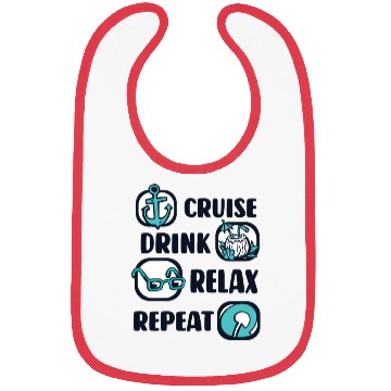 Discover Cruise Drink Relax Repeat Cruise Ship Cruise Bibs