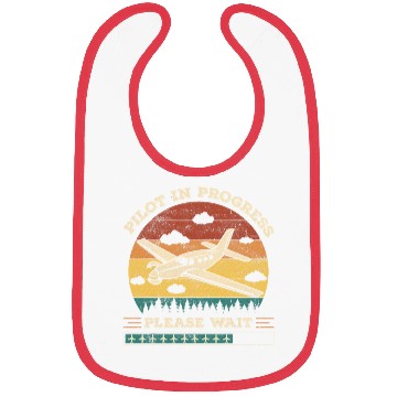 Discover Pilot In Progress Please Wait funny aviation Bibs