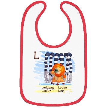 Discover L Alphabet Ladybug Loupe Lemur Lion Bibs