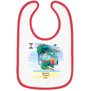 Discover Unique Creative Cute I Alphabet Iguana Insect Ice Bibs