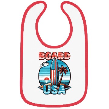 Discover Board in the USA Patriotic Summer Surfboard Bibs